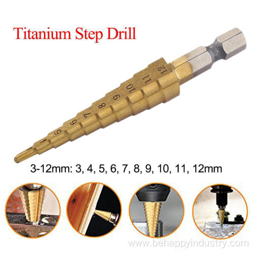 Straight Flute Titanium Step Drill Bit